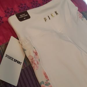 Pink Sport fleece lined leggings. Size S.